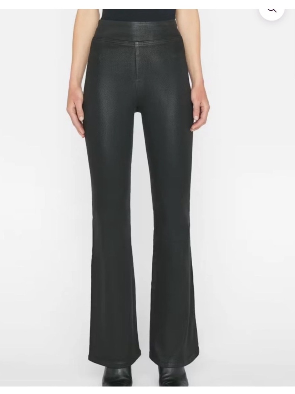 Frame The Jet Set Flare Noir Black Coated Jeans